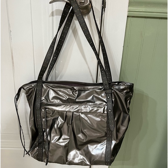 MZ WALLACE METALLIC LEATHER AND NYLON TOTE - Picture 2 of 7